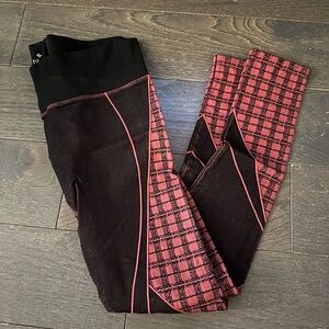 NUX Black and Red Checkered Leggings